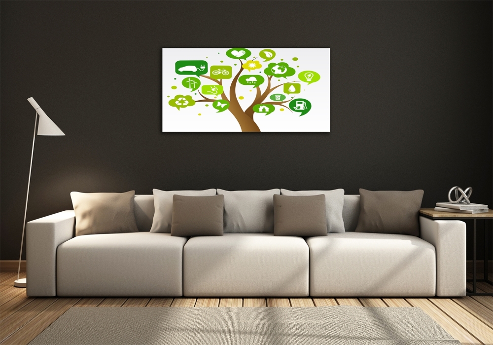 Glass wall art Ecological tree