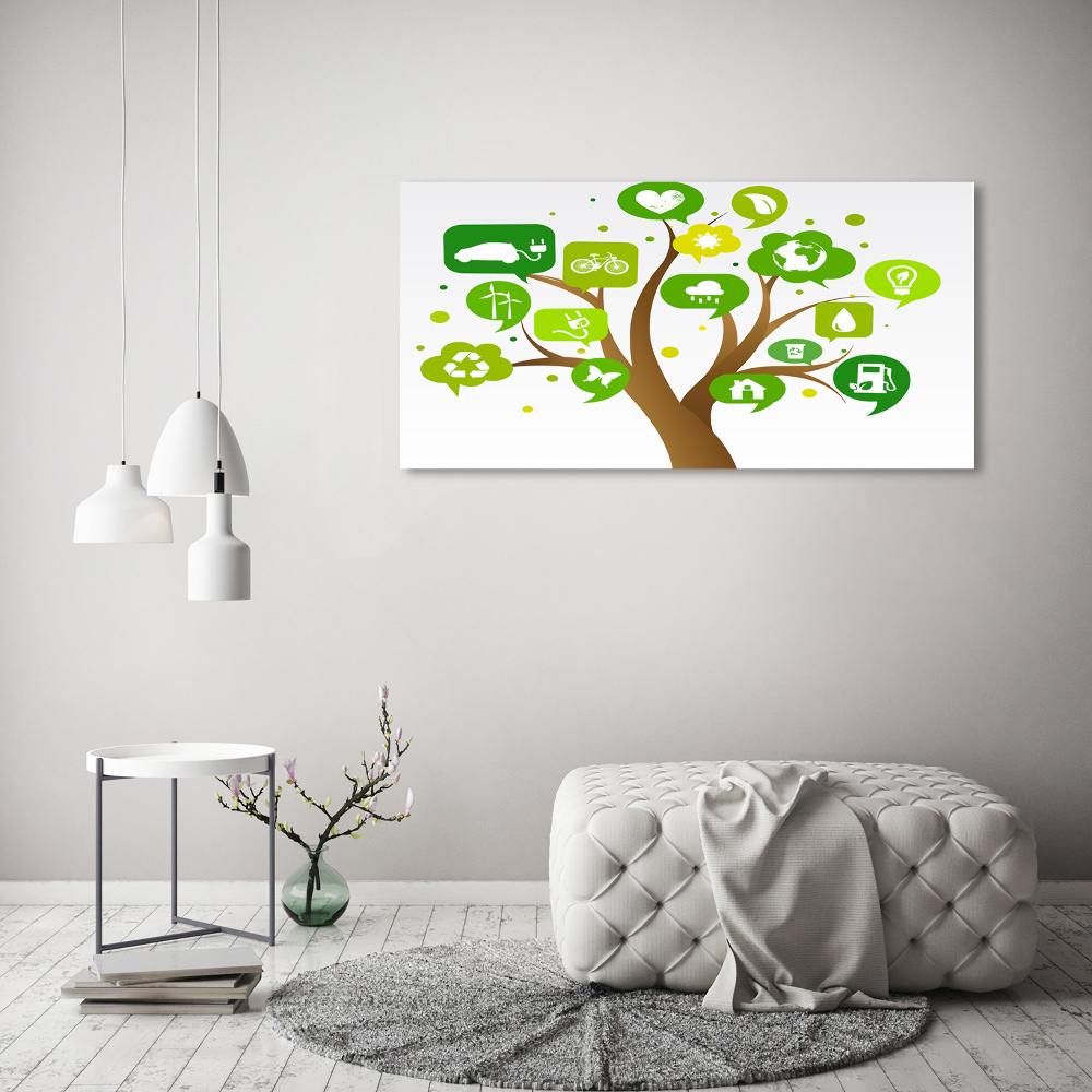 Glass wall art Ecological tree