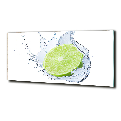 Glass wall art large Lime