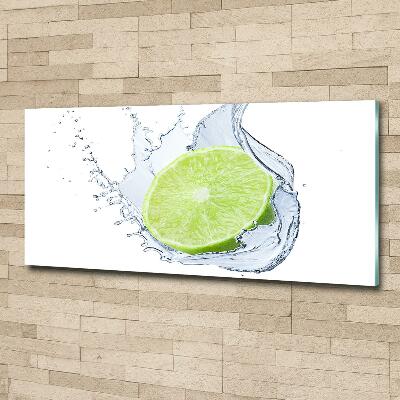 Glass wall art large Lime