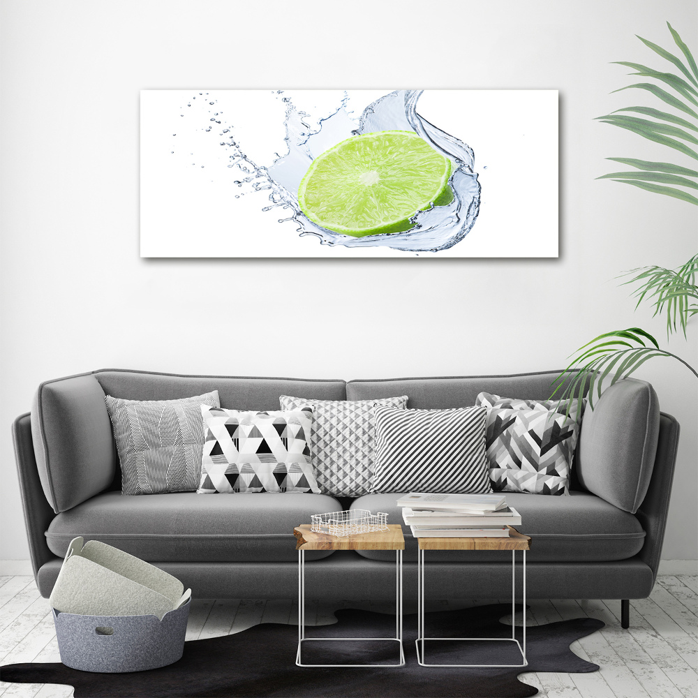 Glass wall art large Lime