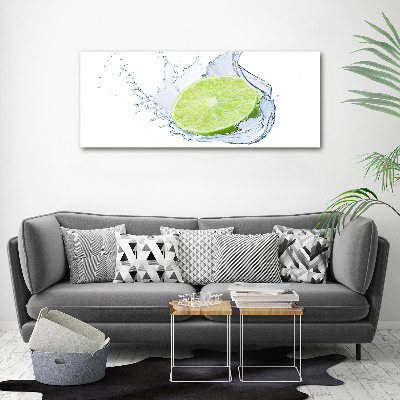 Glass wall art large Lime