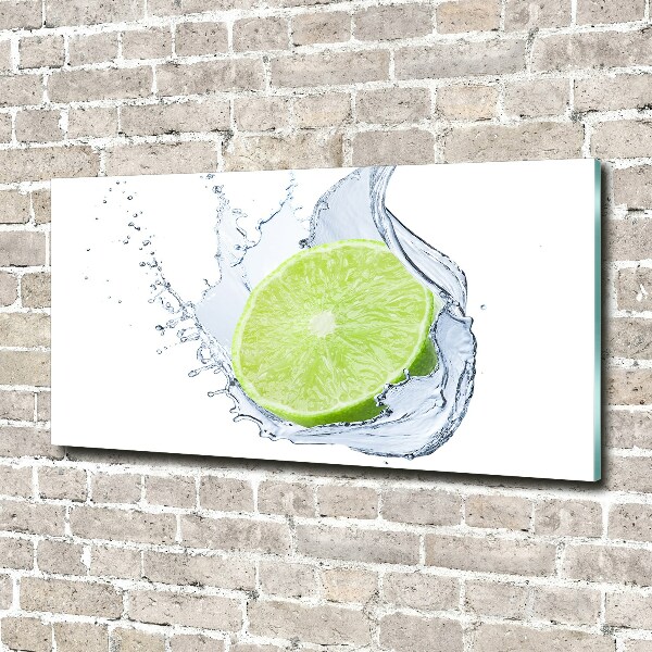 Glass wall art large Lime