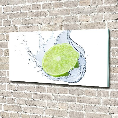 Glass wall art large Lime