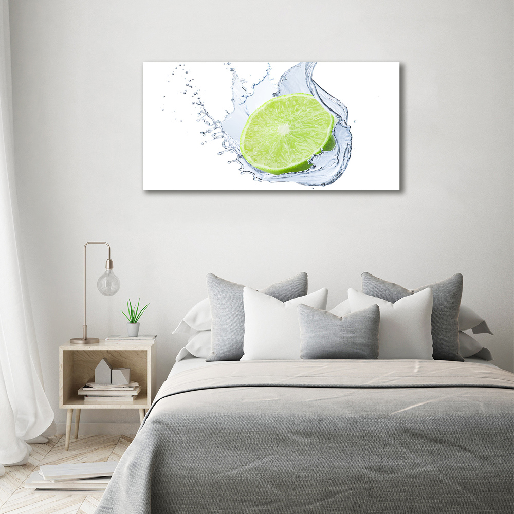 Glass wall art large Lime