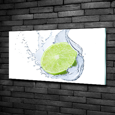 Glass wall art large Lime