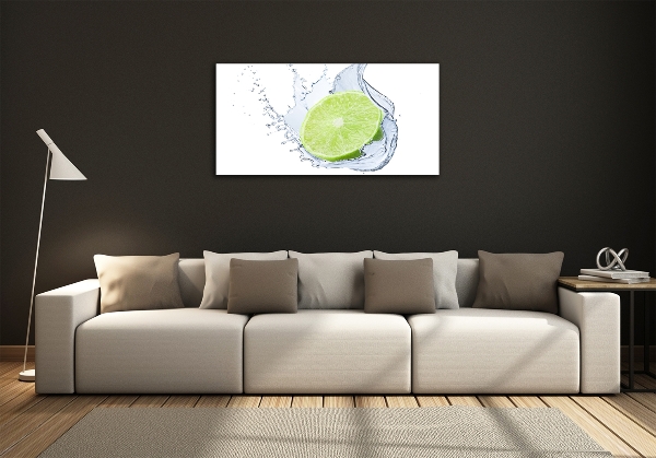 Glass wall art large Lime