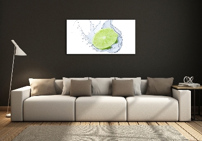 Glass wall art large Lime