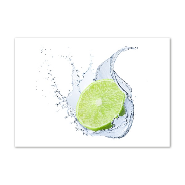 Glass wall art large Lime