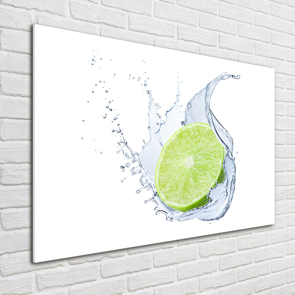 Glass wall art large Lime