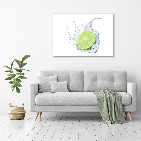 Glass wall art large Lime