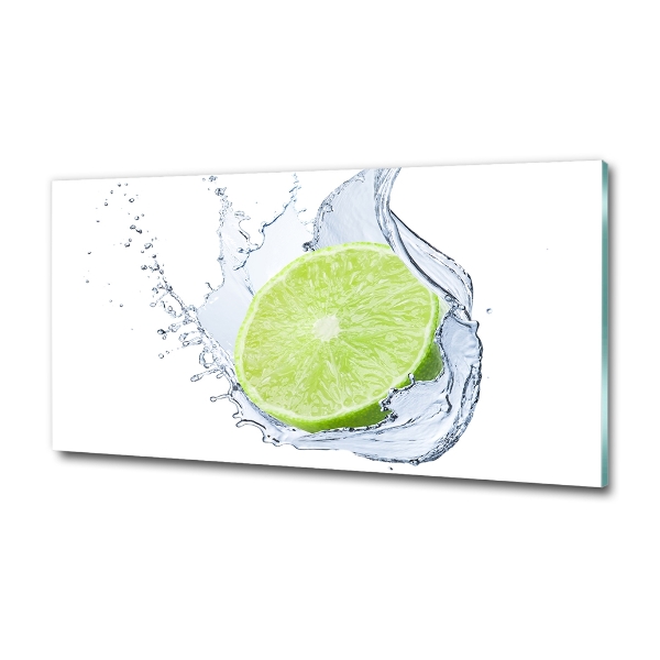 Glass wall art large Lime