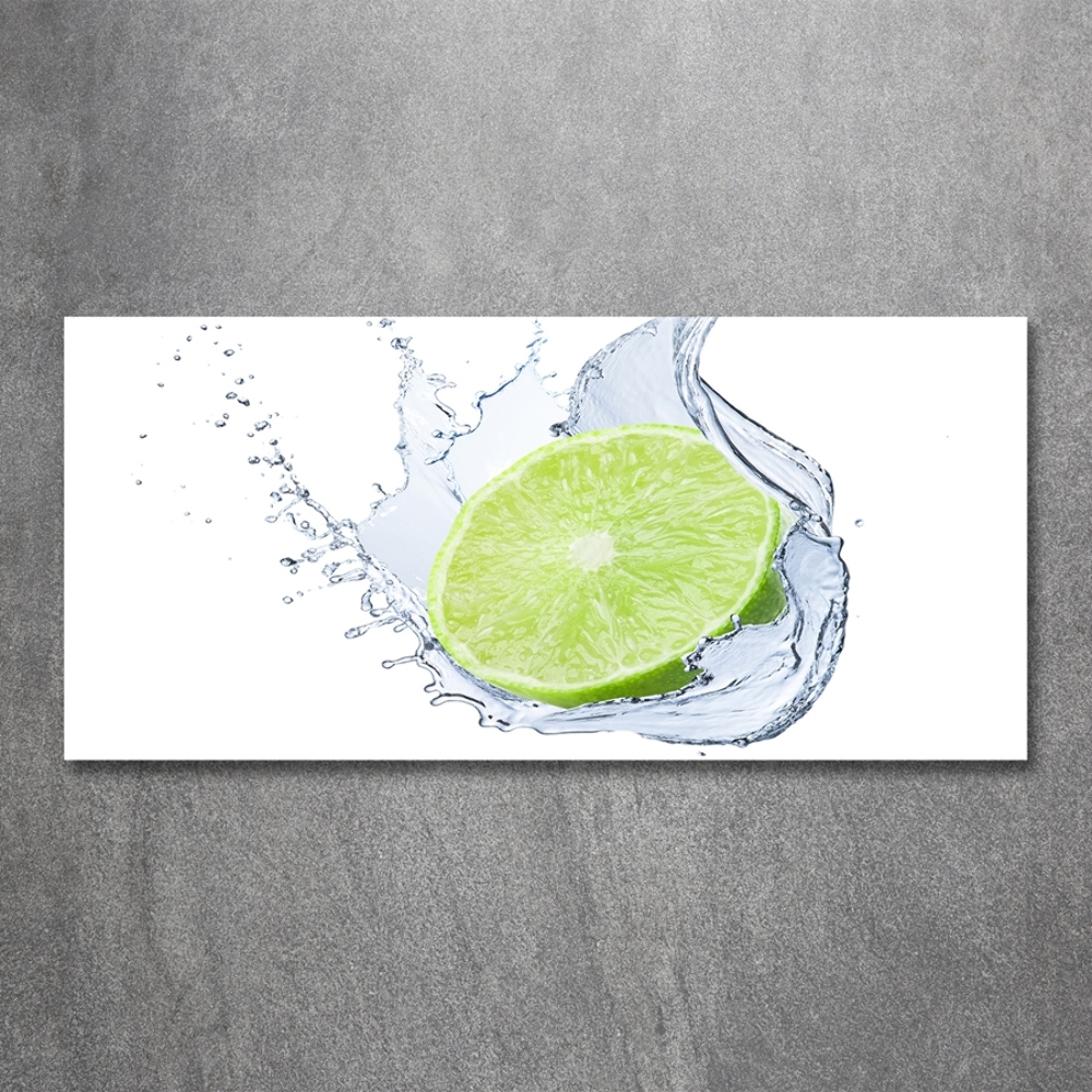 Glass wall art large Lime