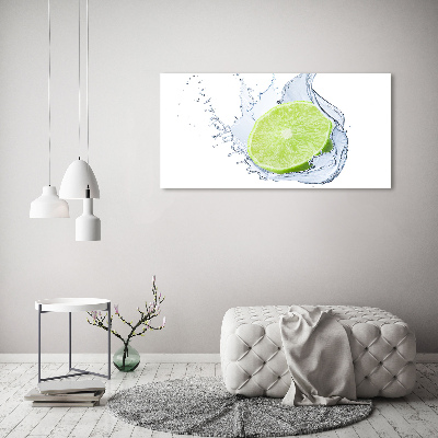 Glass wall art large Lime