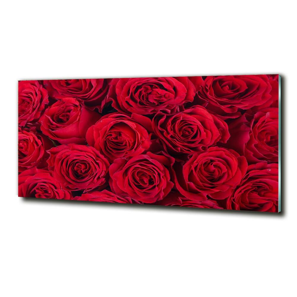 Glass picture print Roses