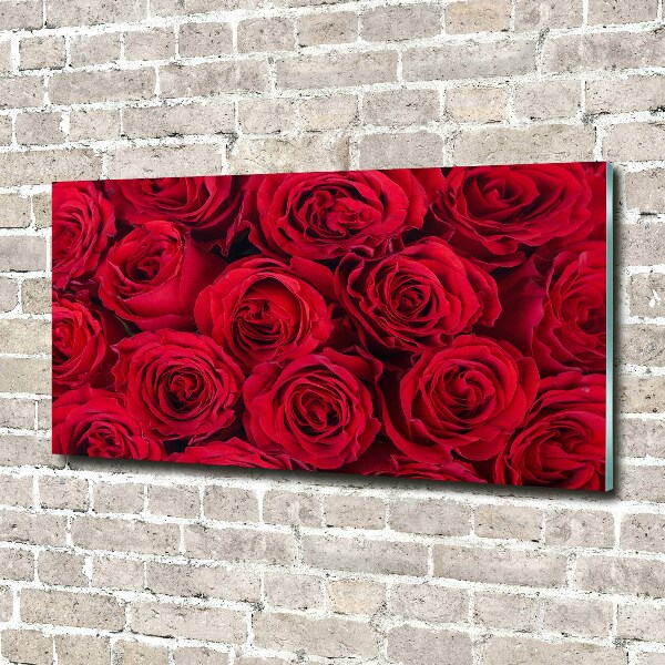 Glass picture print Roses