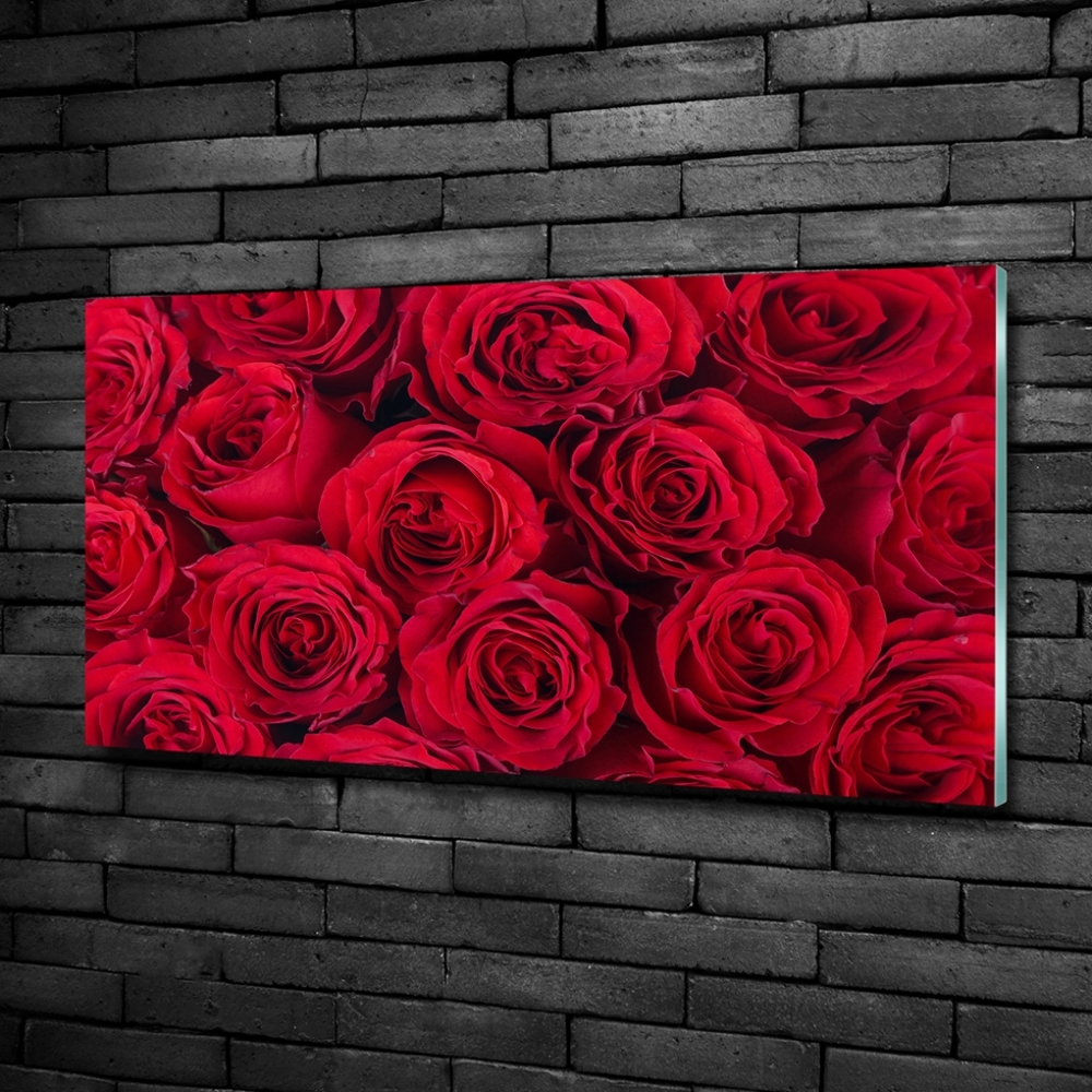 Glass picture print Roses