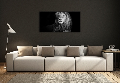 Wall art on glass Lion