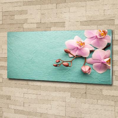 Glass wall art large Orchid