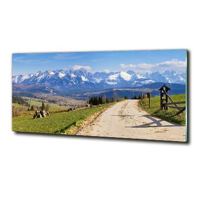 Glass art picture Panorama of the tatra mountains