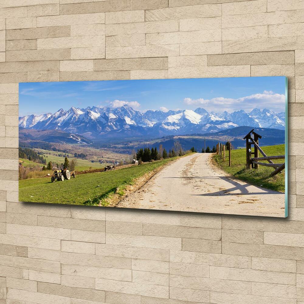 Glass art picture Panorama of the tatra mountains