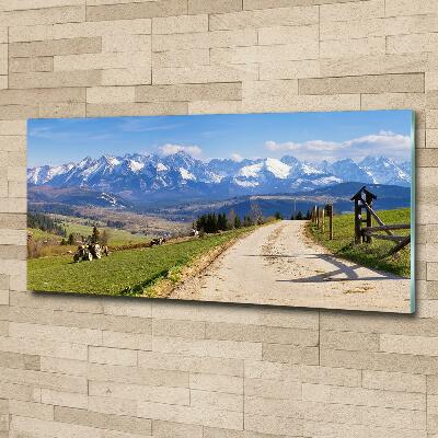 Glass art picture Panorama of the tatra mountains