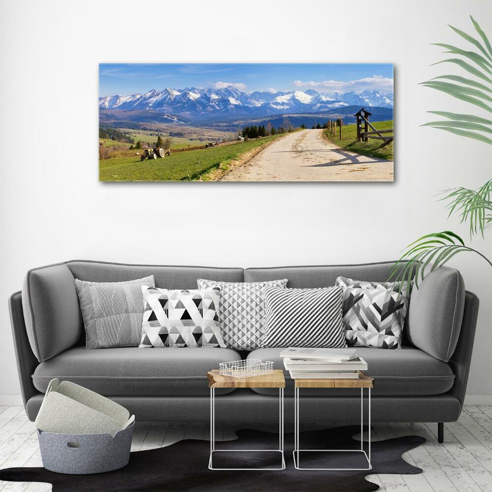 Glass art picture Panorama of the tatra mountains