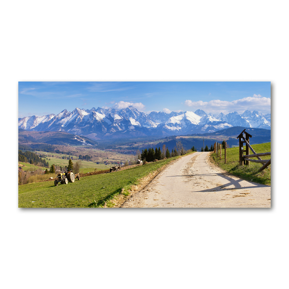 Glass art picture Panorama of the tatra mountains