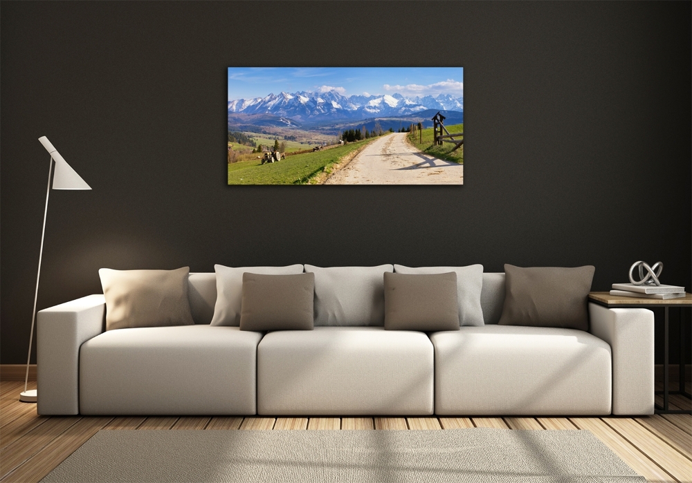 Glass art picture Panorama of the tatra mountains