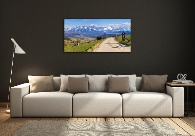 Glass art picture Panorama of the tatra mountains