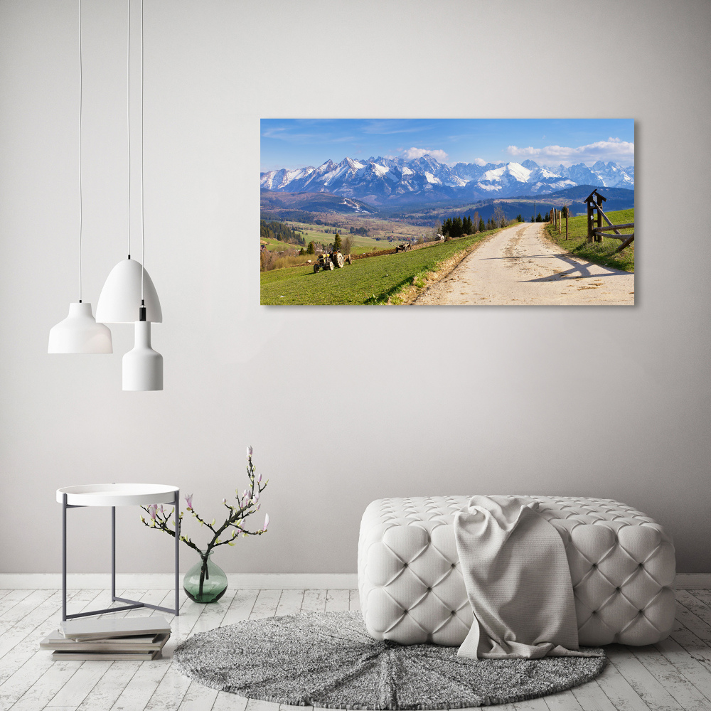 Glass art picture Panorama of the tatra mountains