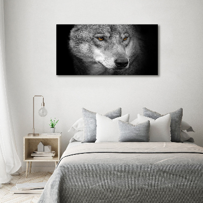 Wall art on glass Wolf