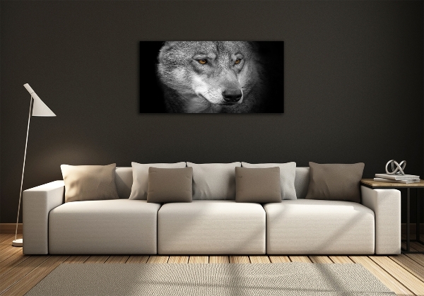 Wall art on glass Wolf