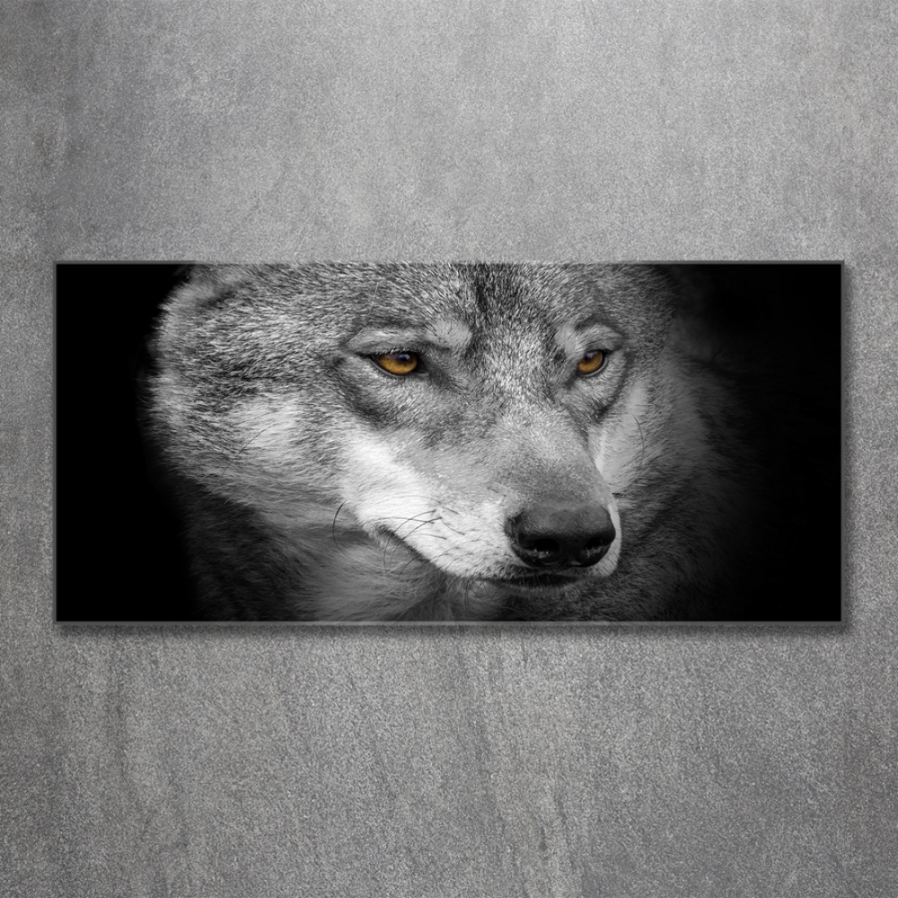 Wall art on glass Wolf