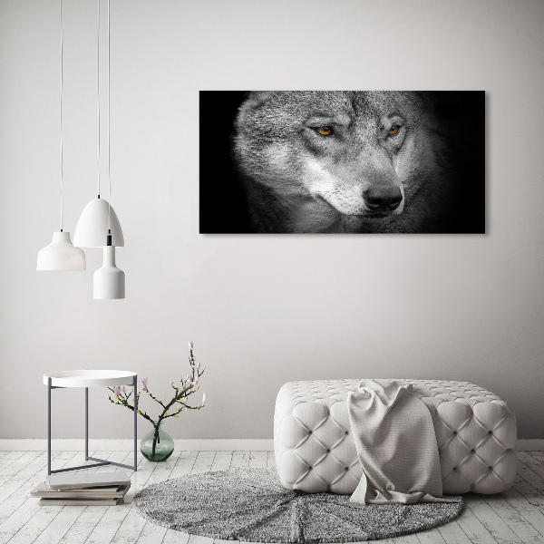 Wall art on glass Wolf