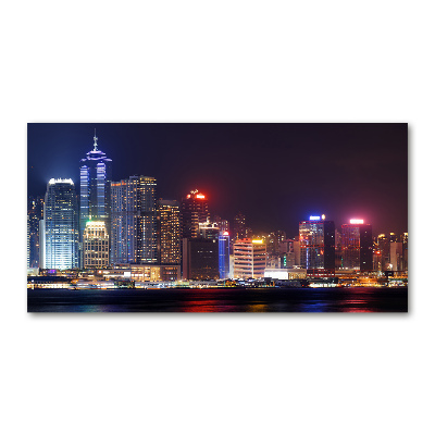 Glass picture print Hong kong at night