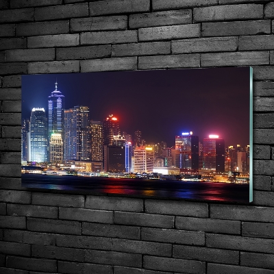 Glass picture print Hong kong at night