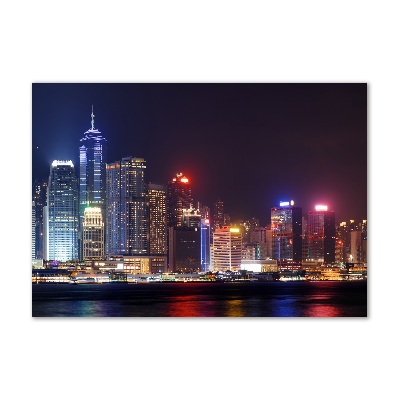 Glass picture print Hong kong at night