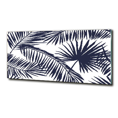 Glass wall art Palm leaves