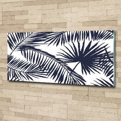 Glass wall art Palm leaves