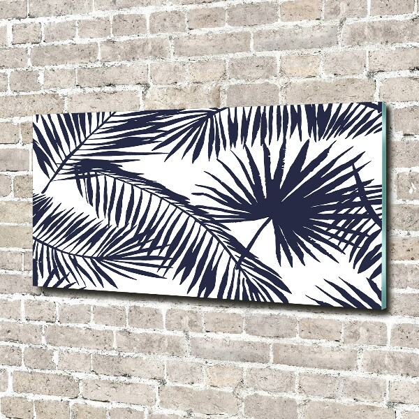 Glass wall art Palm leaves