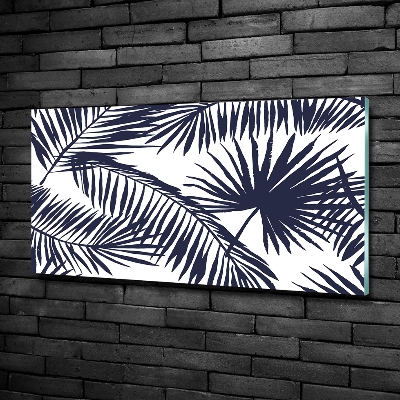 Glass wall art Palm leaves