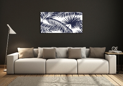 Glass wall art Palm leaves