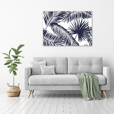 Glass wall art Palm leaves