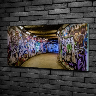 Glass wall art Graffiti in the subway