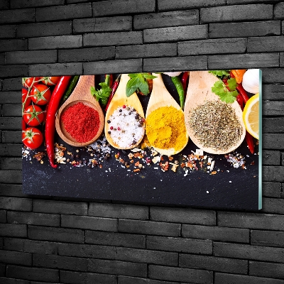 Glass wall art large A mixture of spices