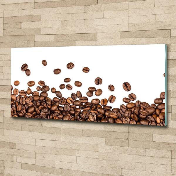 Glass wall art large Coffee beans