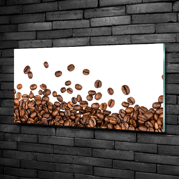 Glass wall art large Coffee beans