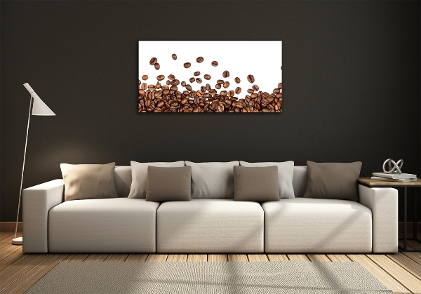 Glass wall art large Coffee beans