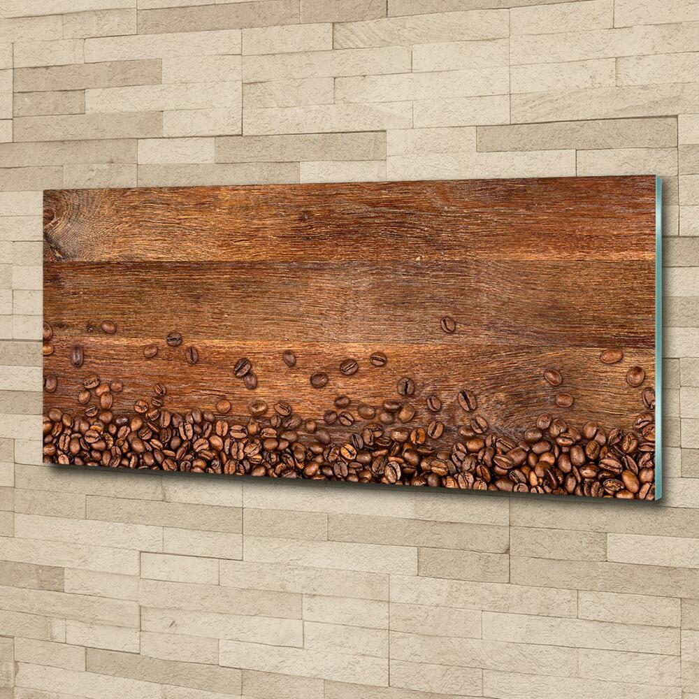 Glass wall art large Coffee beans